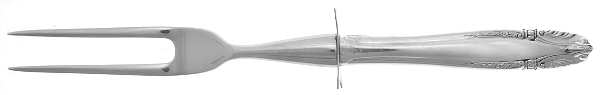 Stradivari (Sterling, 1937, No Monograms) Small Steak Carving Fork with Stainless Prongs