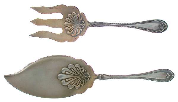 Stuart (Silverplate, 1899) 2 Piece Large Solid Fish Serving Set