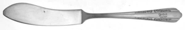 Thalia (Silverplate, 1941) Monogramed Flat Handle Master Butter Knife by Wallace Silver