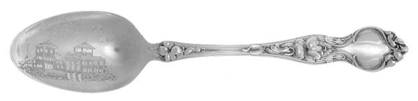 Violet (Sterling, 1904, No Monograms) Souvenir Spoon (Five O'Clock)