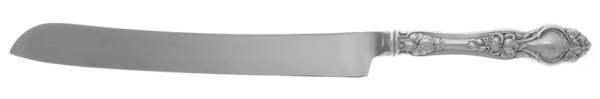 Violet (Sterling, 1904, No Monograms) Wedding Cake Knife with Stainless Blade HC