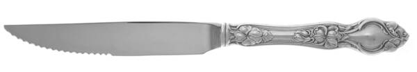 Violet (Sterling, 1904, No Monograms) Steak Knife Individual Hollow, Serrate HC