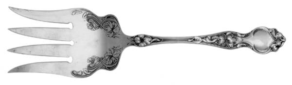 Violet (Sterling, 1904, No Monograms) Large Solid Fish Serving Fork