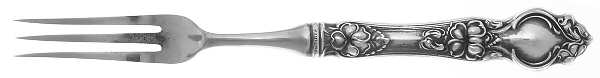 Violet (Sterling, 1904, No Monograms) Individual 3 Prong Stainless Bird Fork