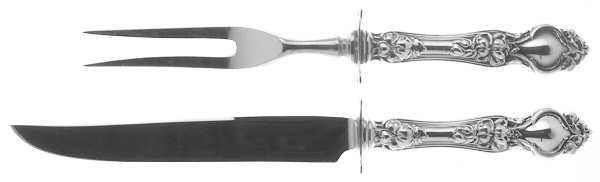 Violet (Sterling, 1904, No Monograms) Small Stainless Blade 2-Piece Steak Carving Set
