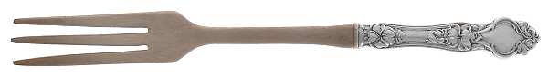 Violet (Sterling, 1904, No Monograms) Salad Serving Fork with Wooden Prongs