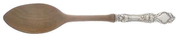 Violet (Sterling, 1904, No Monograms) Salad Serving Spoon with Wooden Bowl