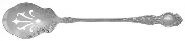 Violet (Sterling, 1904, Monograms) Pierced Bowl Short Handle Olive Spoon
