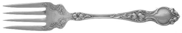 Violet (Sterling, 1904, No Monograms) Medium Solid Cold Meat Serving Fork