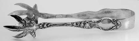 Violet (Sterling, 1904, No Monograms) Large Ice Serving Tongs