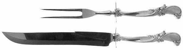 Waltz of Spring (Sterling, 1952) Large 2-Piece Roast Carving Set w/ Stainless Blade