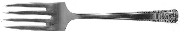 WAS2 (SILVERPLATE) Small Solid Cold Meat Serving Fork