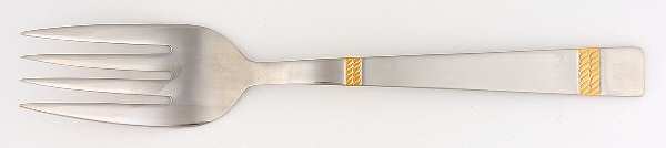 Gold Laredo (Stainless, Gold Acct) Medium Solid Cold Meat Serving Fork