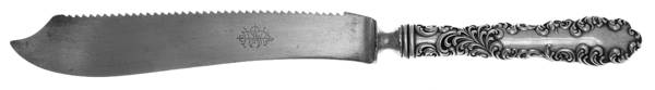 Waverly (Sterling, 1890) Cake Saw with Silverplate Blade