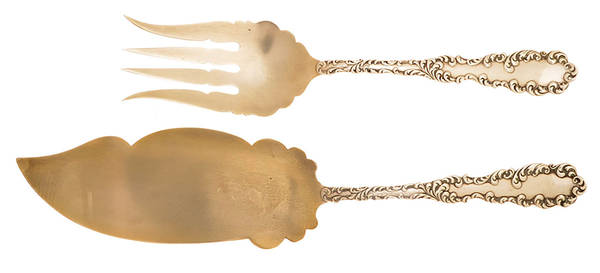 Waverly (Sterling, 1890) 2 Piece Large Solid Fish Serving Set