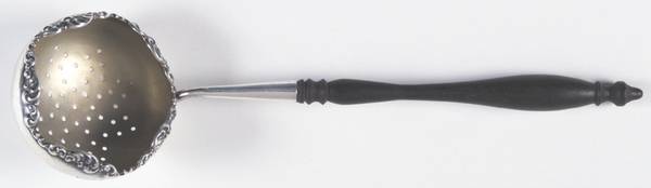 Waverly (Sterling, 1890) Tea Strainer with Wood Handle, Sterling Bowl