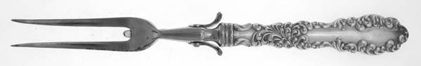 Waverly (Sterling, 1890) Large Stainless-Prong Roast Carving Fork