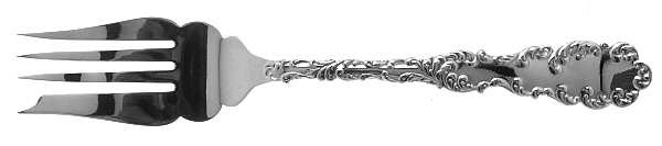 Waverly (Sterling, 1890) Medium Solid Cold Meat Serving Fork by Wallace Silver
