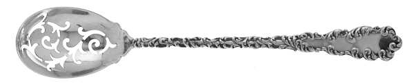 Waverly (Sterling, 1890) Pierced Bowl Short Handle Olive Spoon