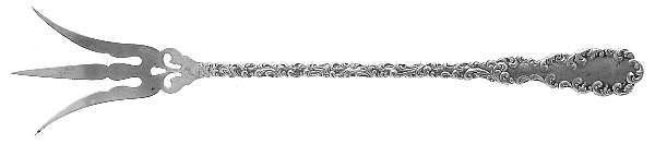 Waverly (Sterling, 1890) Large Lettuce Serving Fork by Wallace Silver
