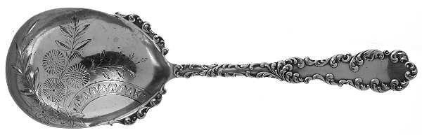 Waverly (Sterling, 1890) Medium Bright Cut Berry/Casserole Spoon