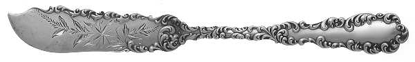 Waverly (Sterling, 1890) Flat Handle Bright Cut Master Butter