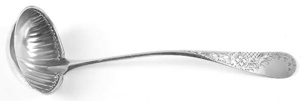 Antique Lily-Engraved (Sterling, 1882) Oyster Ladle Solid Piece