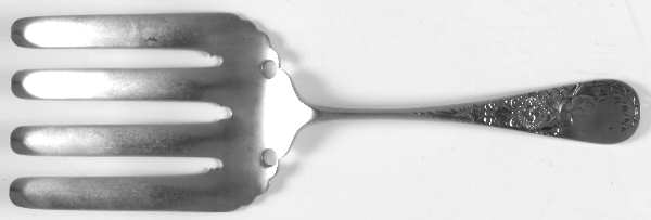 Antique Lily-Engraved (Sterling, 1882) Large Solid Asparagus Serving Fork