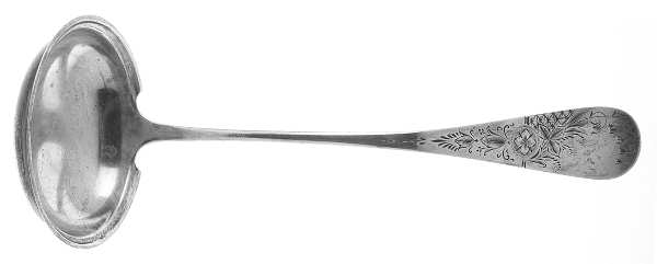 Antique Lily-Engraved (Sterling, 1882) Solid Soup Ladle