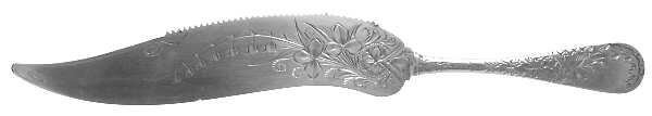 Antique Lily-Engraved (Sterling, 1882) Solid Bright Cut Cake Saw