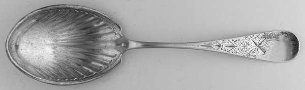 Antique Lily-Engraved (Sterling, 1882) Preserve Spoon