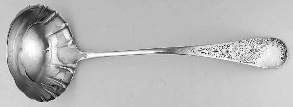 Antique Lily-Engraved (Sterling, 1882) Solid Soup Ladle
