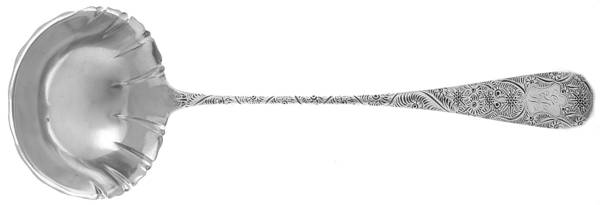 Antique-Chased (Sterling, 1882) Large Solid Soup Ladle