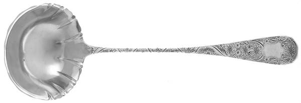 Antique-Chased (Sterling, 1882) Large Solid Soup Ladle