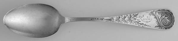 Antique M-2-Engraved (Sterlng, 1884) Monogram Five O'Clock Teaspoon