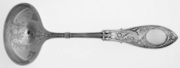 Arabesque (Sterling, 1875) Solid Bright Cut Cream Ladle