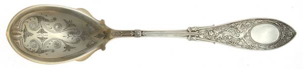 Arabesque (Sterling, 1875) Large Bright Cut Jelly Spoon