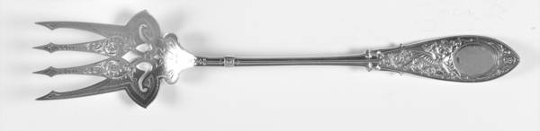 Arabesque (Sterling, 1875) Salad Serving Fork Solid Oversize Bright Cut