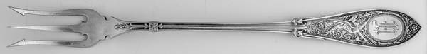 Arabesque (Sterling, 1875) Long Handle Olive Fork by Whiting Manf Co