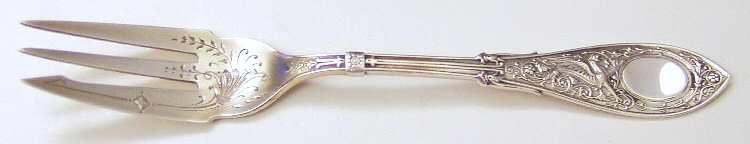 Arabesque (Sterling, 1875) Bright Cut Pastry Fork