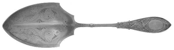 Arabesque (Sterling, 1875) Salad Serving Spoon, Bright Cut Solid Piece