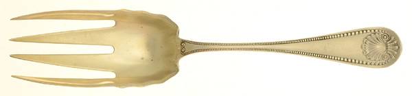 Bead (Sterling, 1880, No Monograms) Solid Salad Serving Fork by Whiting Manf Co