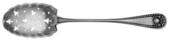 Bead (Sterling, 1880, No Monograms) Pierced Bowl Short Handle Olive Spoon
