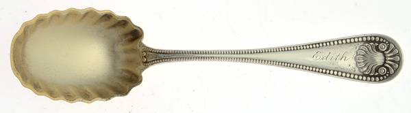 Bead (Sterling, 1880, No Monograms) Sugar Shell Spoon