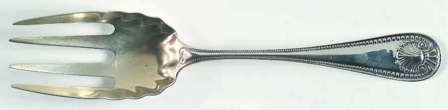 Bead (Sterling, 1880, No Monograms) Solid Salad Serving Fork by Whiting Manf Co
