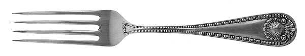 Bead (Sterling, 1880, No Monograms) Luncheon/Dessert Fork, Solid Piece by Whiting Manf Co