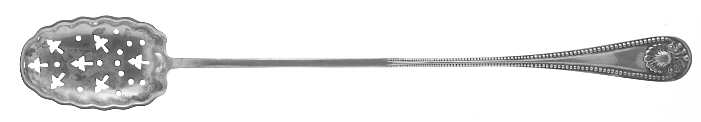 Bead (Sterling, 1880, No Monograms) Pierced Bowl Long Handle Olive Spoon by Whiting Manf Co