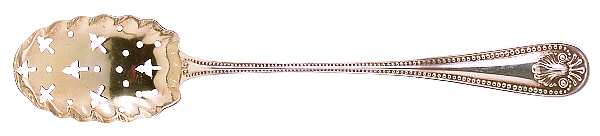 Bead (Sterling, 1880, No Monograms) Pierced Bowl Short Handle Olive Spoon by Whiting Manf Co