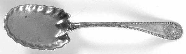 Bead (Sterling, 1880, No Monograms) Sugar Shell Spoon by Whiting Manf Co