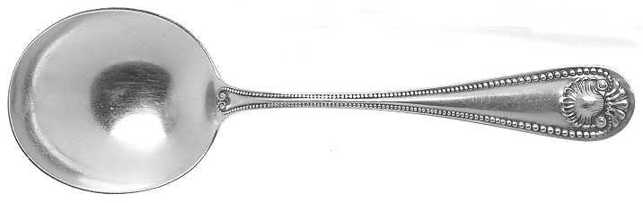 Bead (Sterling, 1880, No Monograms) Round Bowl Soup Spoon (Cream Soup) by Whiting Manf Co